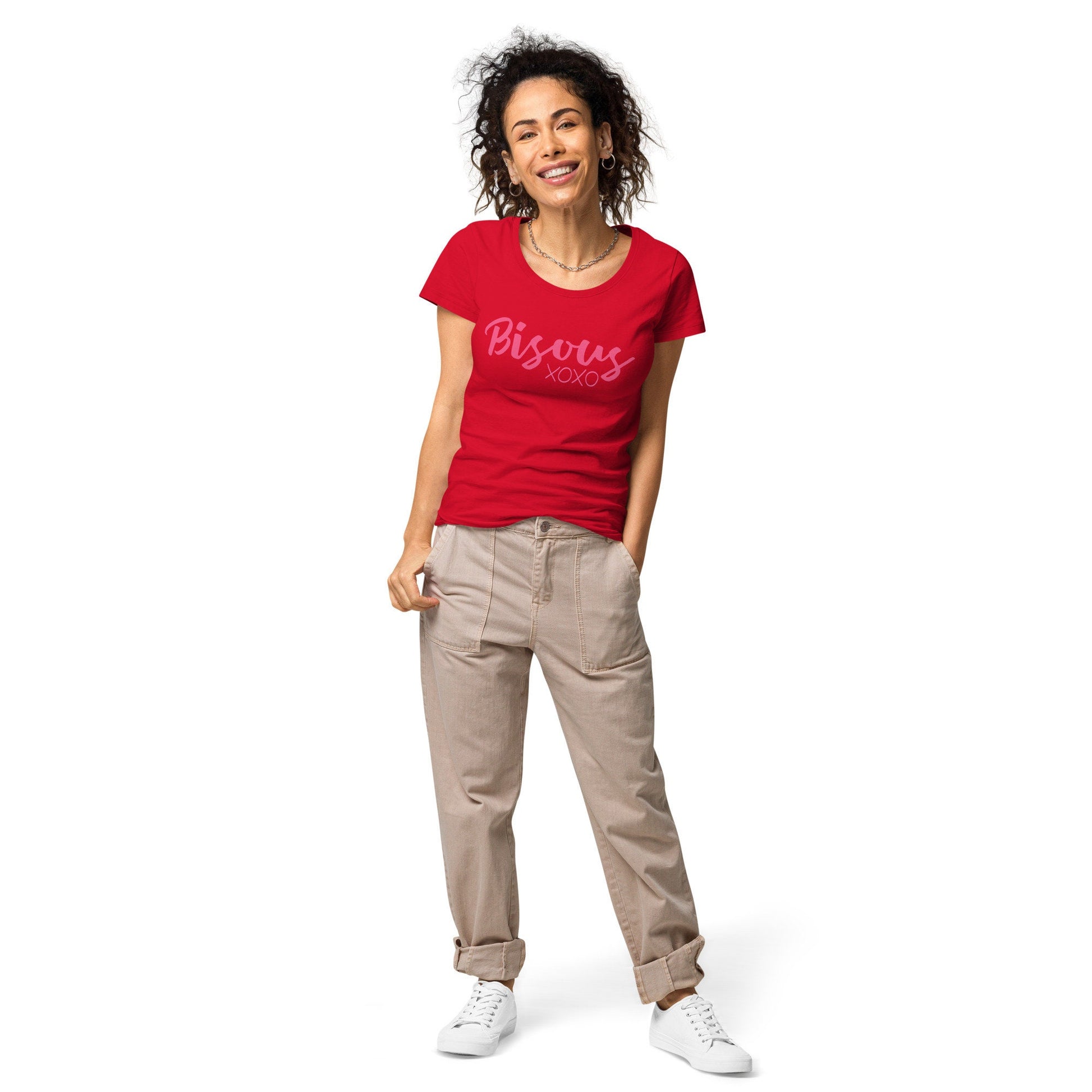 Bisous (kisses) Women’s basic organic t-shirt