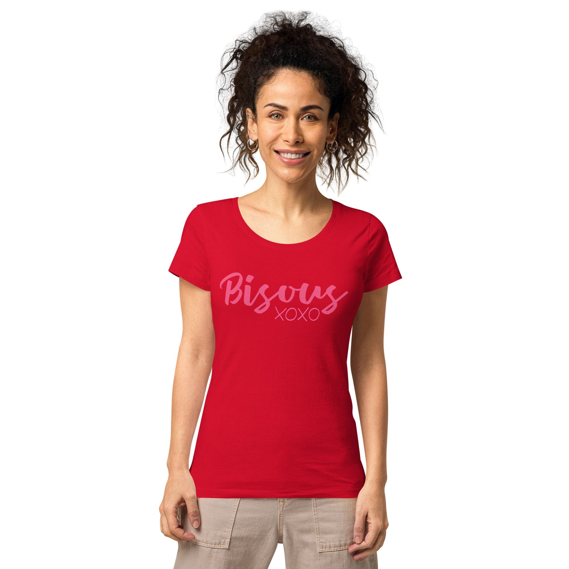 Bisous (kisses) Women’s basic organic t-shirt