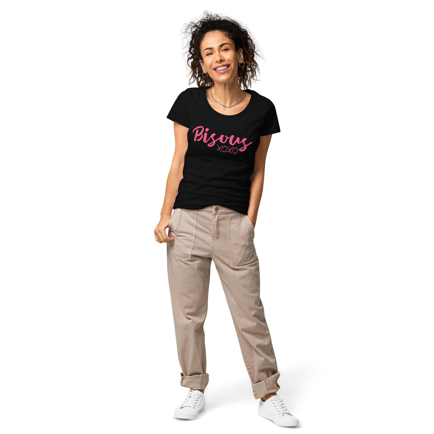 Bisous (kisses) Women’s basic organic t-shirt