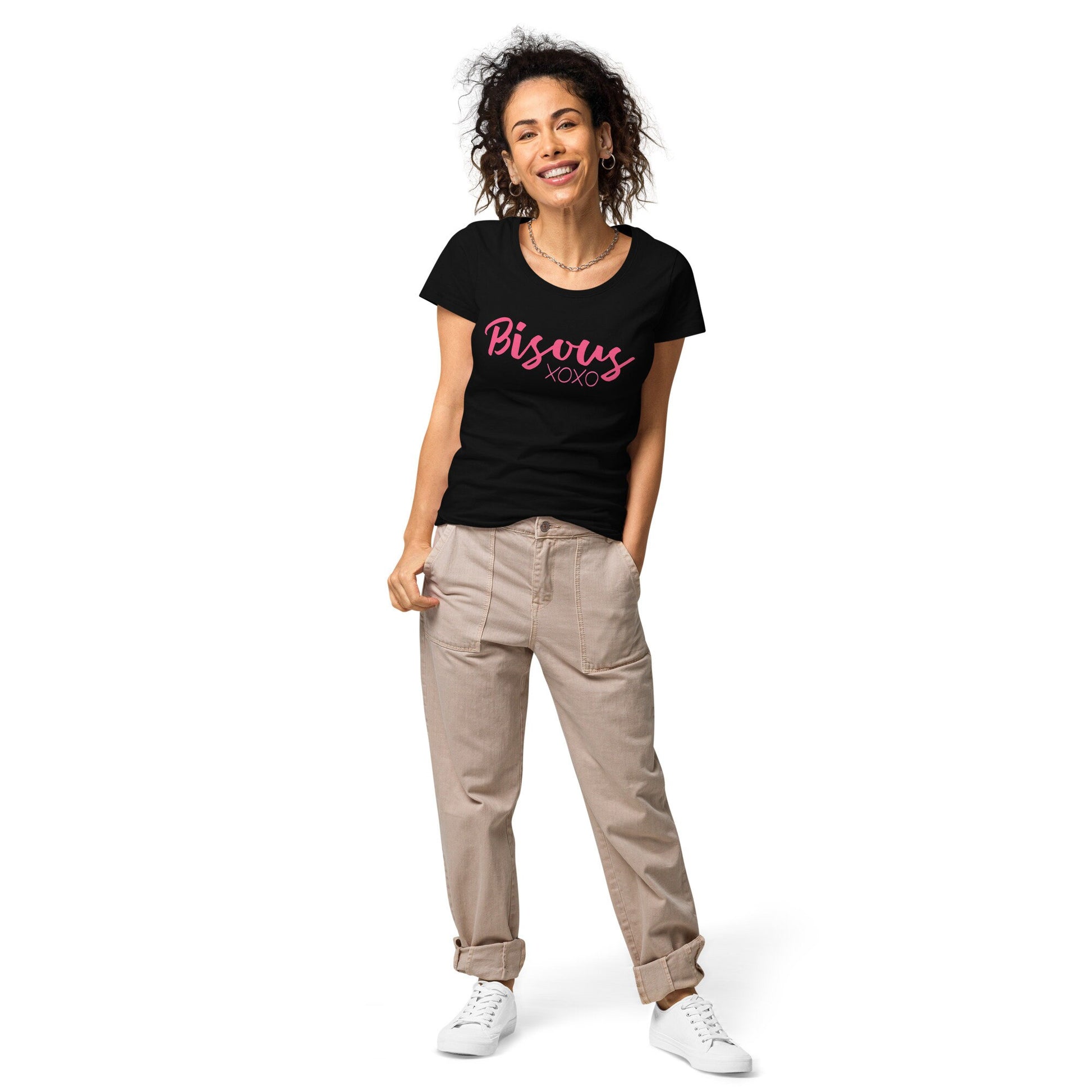 Bisous (kisses) Women’s basic organic t-shirt