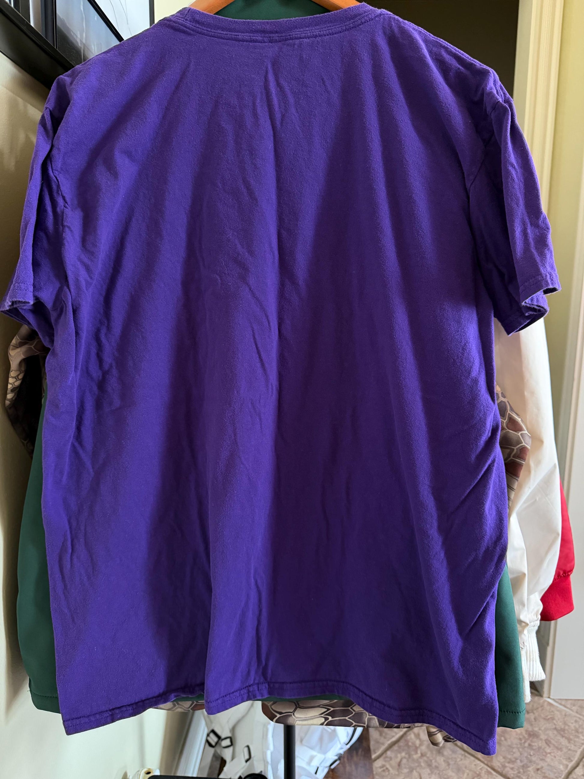 Let’s Get Cray Cray Crawfish Mardi Gras Graphic Tee XL Purple Shirt