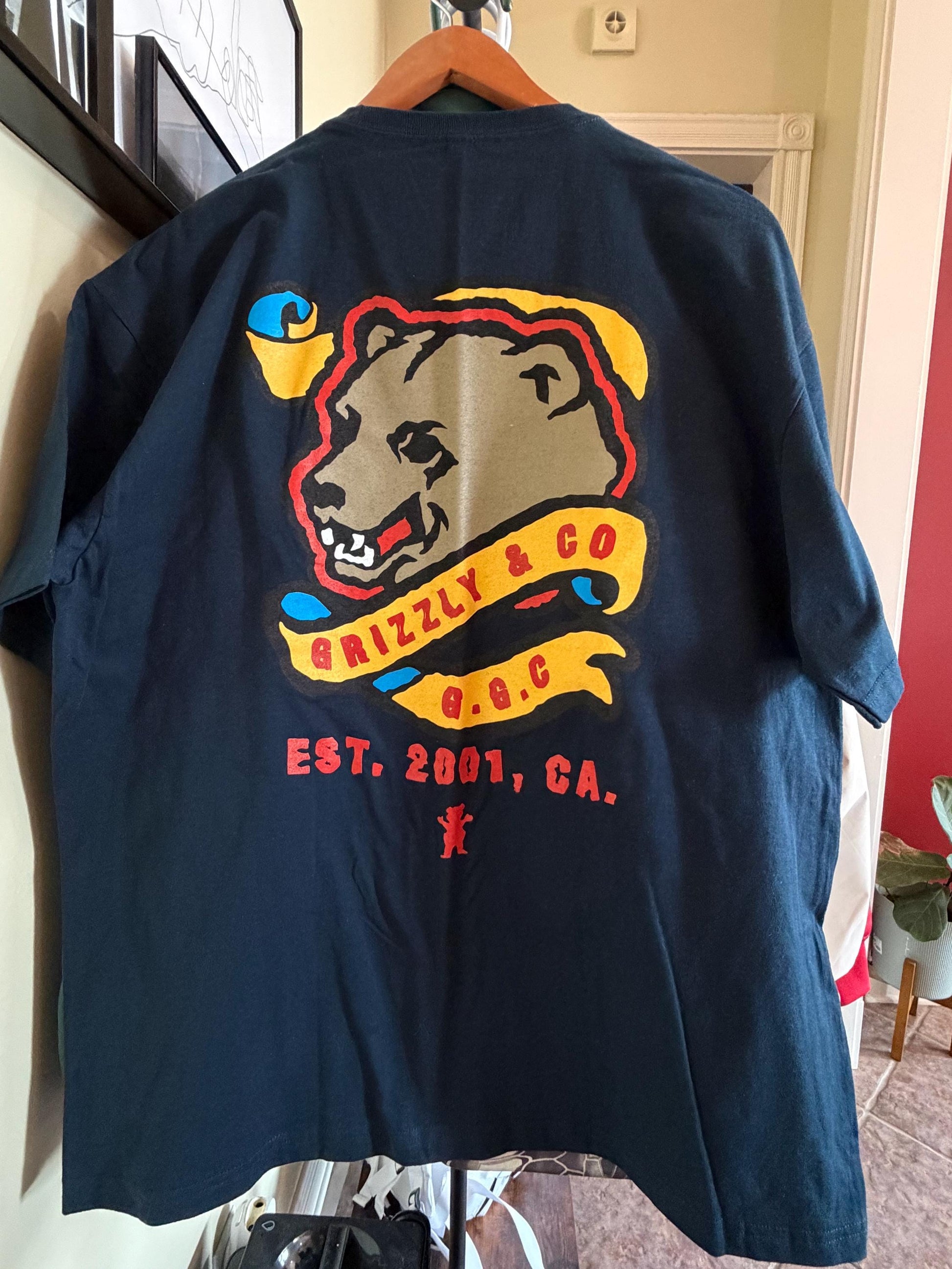 Grizzly Supply Co Black Graphic Tee XL Bear Skatewear Shirt