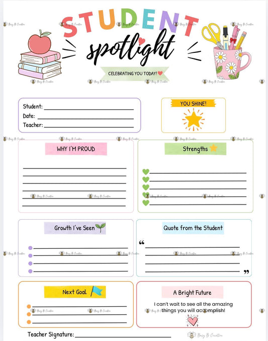 Student Spotlight Notepad | Celebrate Student Success