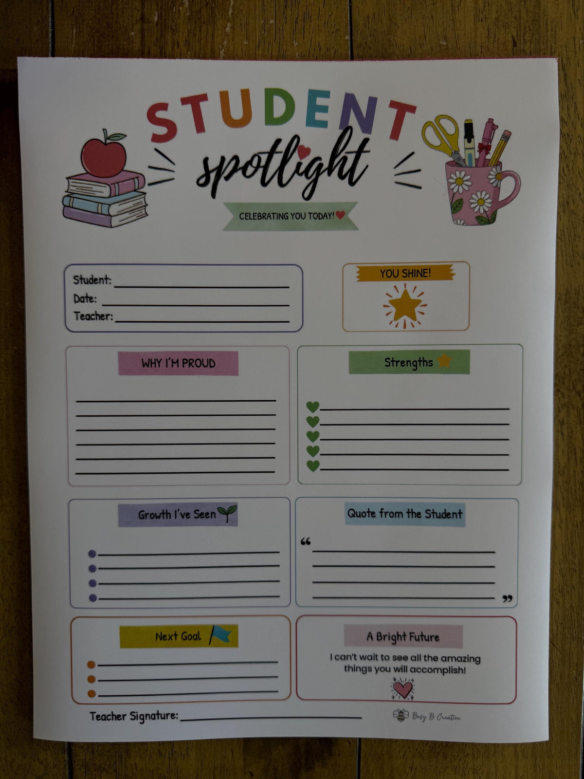 Student Spotlight Notepad | Celebrate Student Success