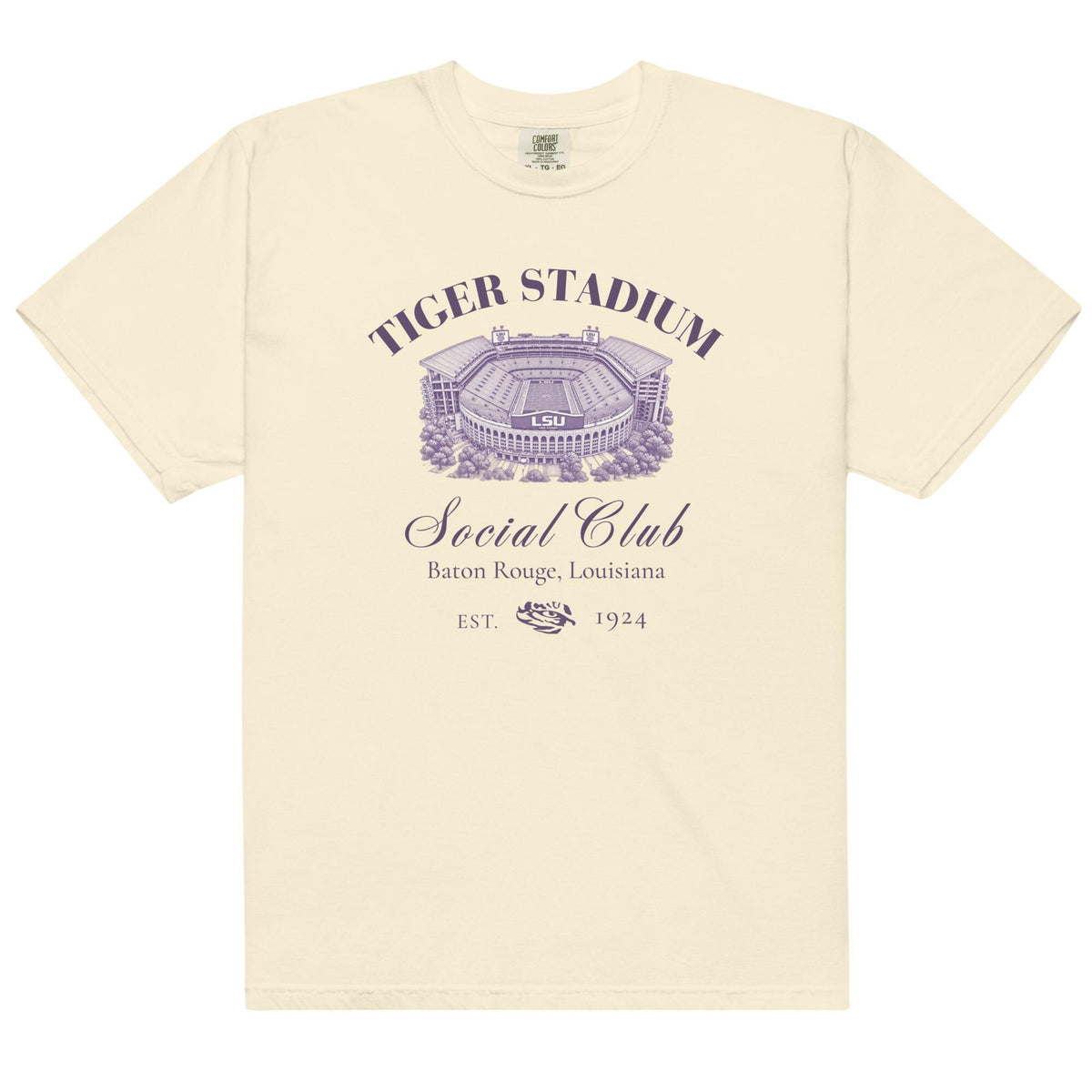 Tiger Stadium Social Club Shirt | Vintage Louisiana Football Tee | Unisex garment-dyed heavyweight t-shirt