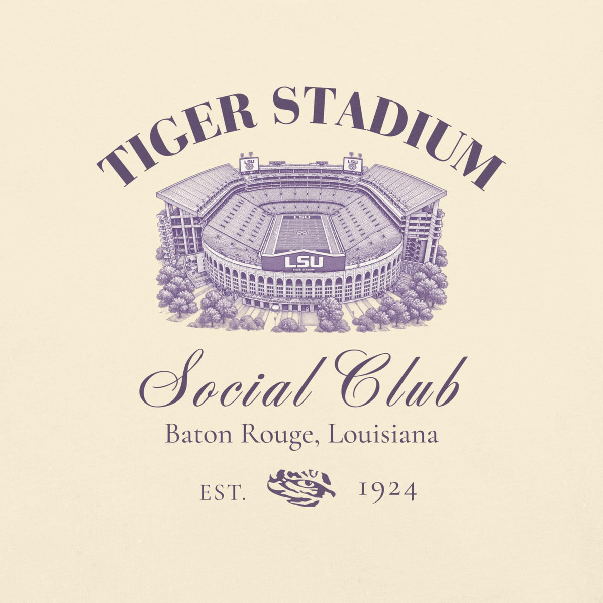 Tiger Stadium Social Club Shirt | Vintage Louisiana Football Tee | Unisex garment-dyed heavyweight t-shirt