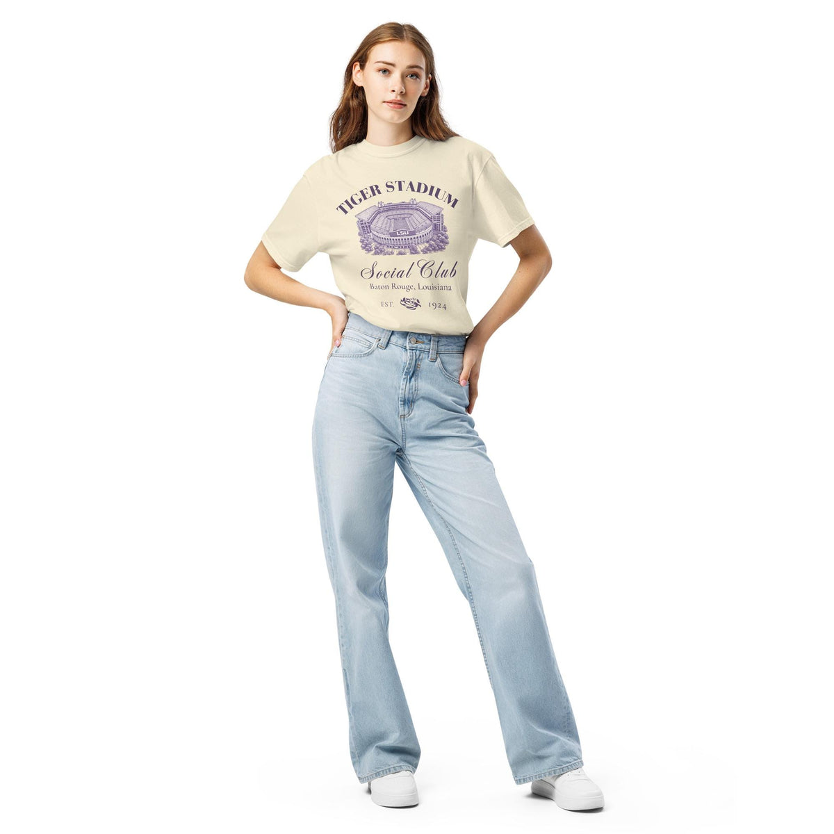 Tiger Stadium Social Club Shirt | Vintage Louisiana Football Tee | Unisex garment-dyed heavyweight t-shirt