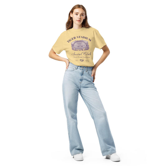 Tiger Stadium Social Club Shirt | Vintage Louisiana Football Tee | Unisex garment-dyed heavyweight t-shirt
