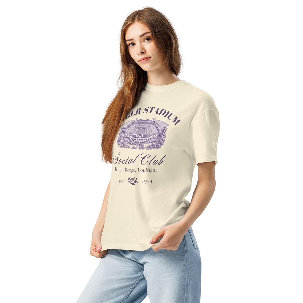 Tiger Stadium Social Club Shirt | Vintage Louisiana Football Tee | Unisex garment-dyed heavyweight t-shirt