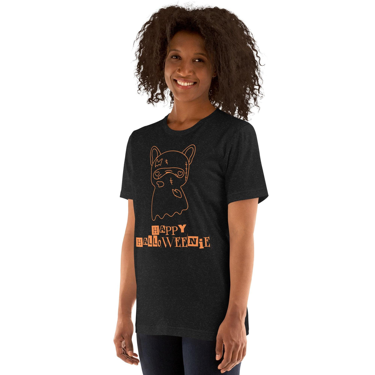 Happy Halloweenie | Spooky Frenchie Silhouette Tee for Readers & Dog Lovers Unisex t-shirt